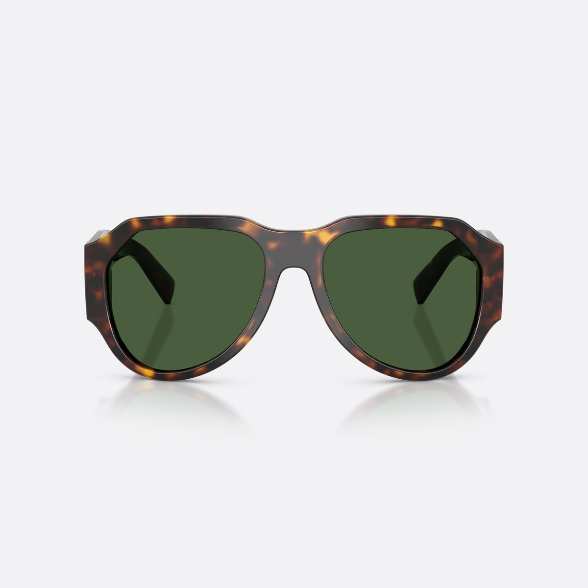 Dolce & Gabbana DG4504 502/71 sunglasses, havana pilot frame for men, plain bridge, brand lettering on temples, full-rim frame, front view