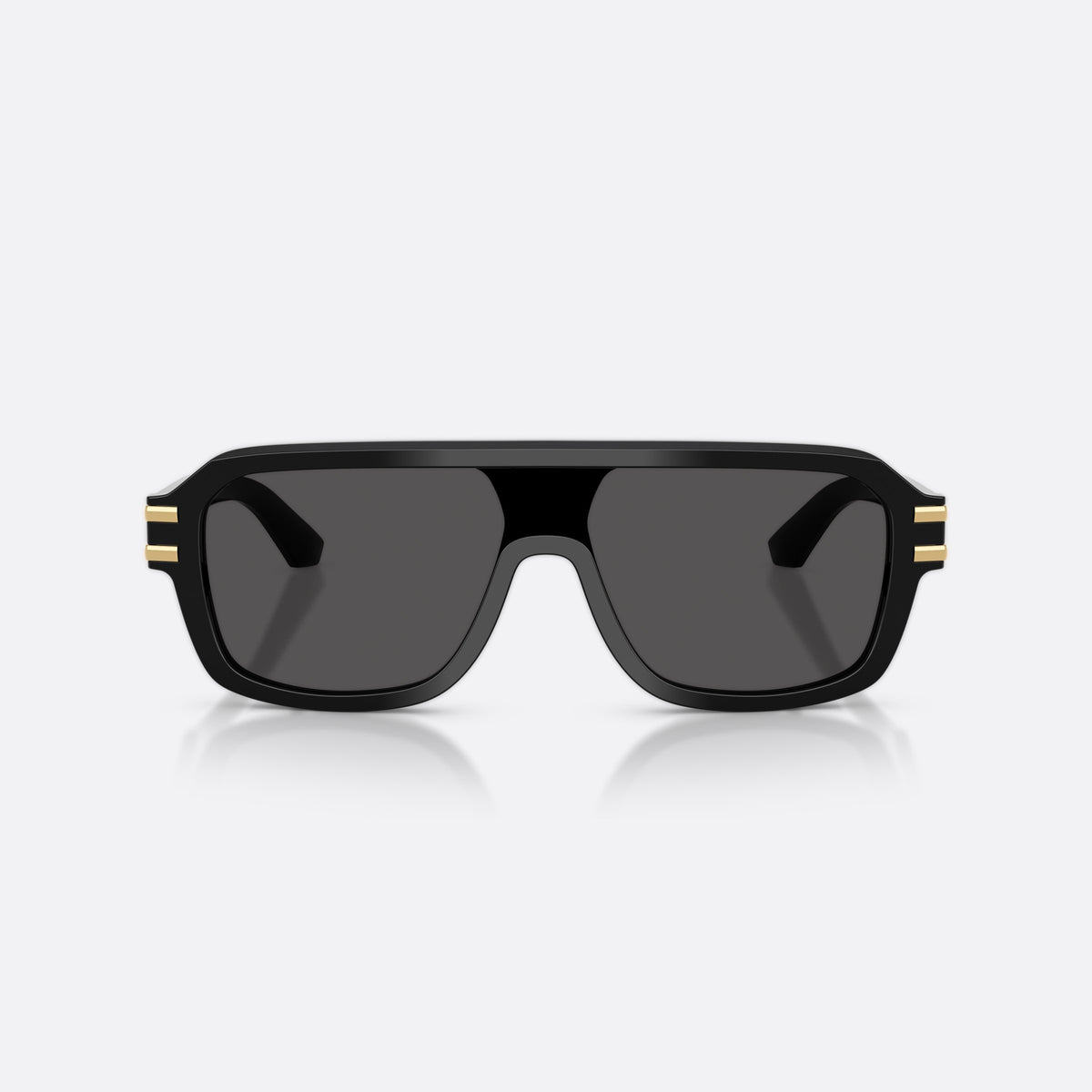 Dolce & Gabbana DG4507 501/87 sunglasses, black pilot frame for men, plain integrated bridge, brand logo on temple, front view