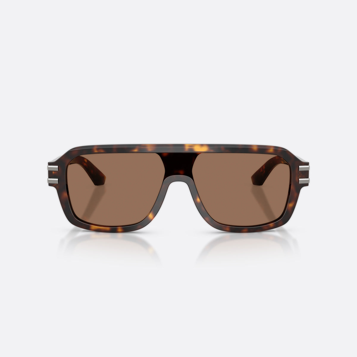 Dolce & Gabbana DG4507 502/73 sunglasses, havana pilot frame for men, integrated plain bridge, brand logo on temple, front view