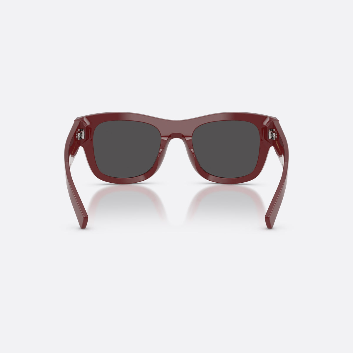 Dolce & Gabbana DG4509 309187 sunglasses, red square frame for men, plain bridge, brand logo on plaque, full-rim frame, back view