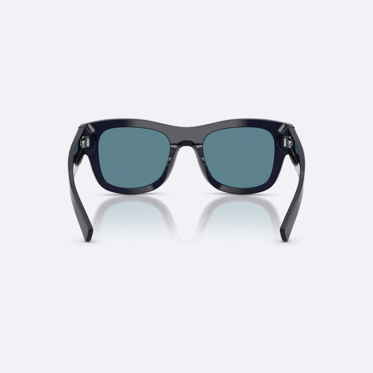 Dolce & Gabbana DG4509 309480 sunglasses, blue square frame for men, plain bridge, brand logo on plaque, full-rim frame, back view