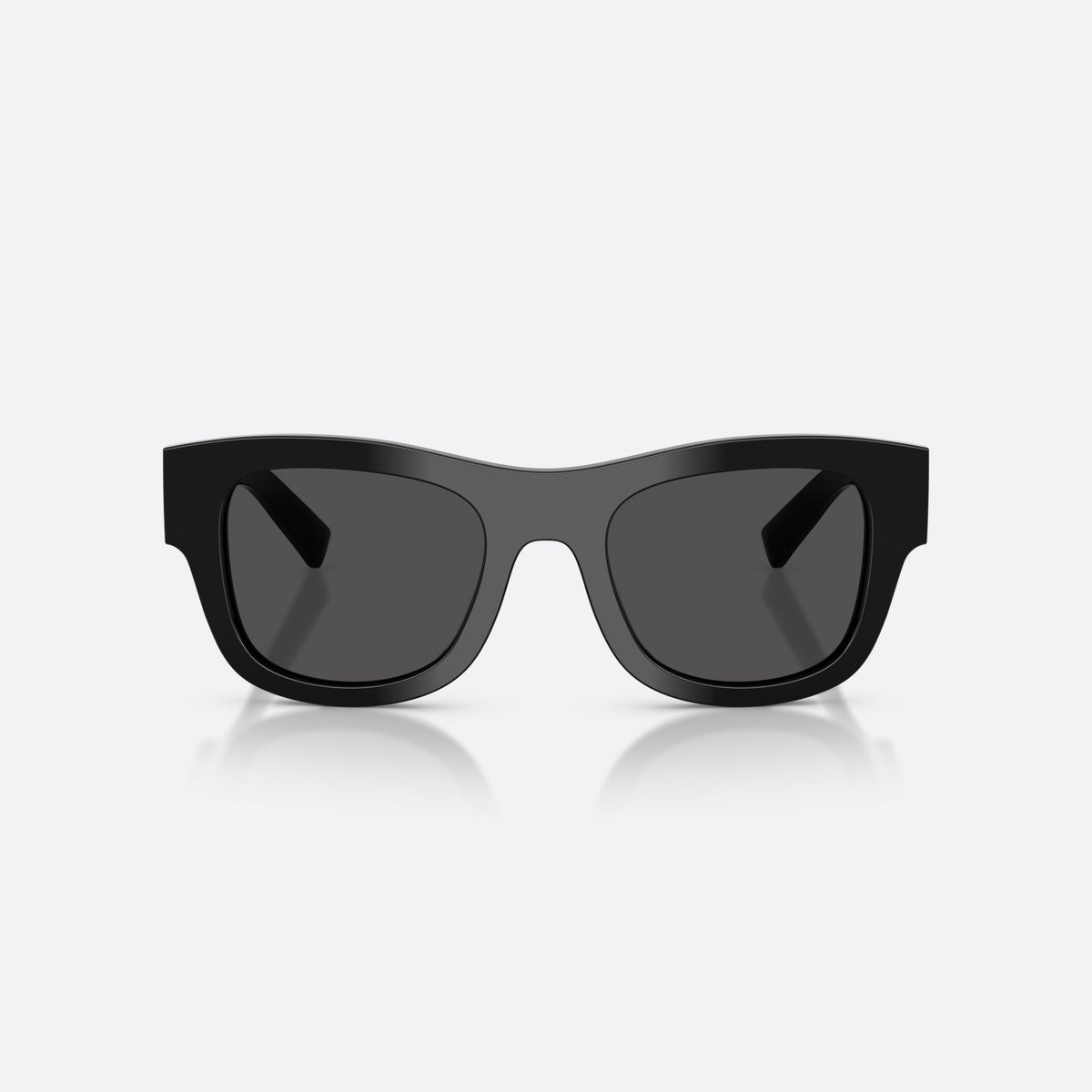 Ochelari de soare Dolce & Gabbana DG4509 501/87, patrati negru, pentru bărbați, punte simplă, placă cu logoul brandului pe braț, vedere din față