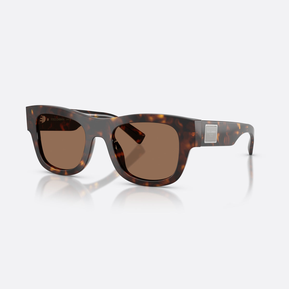 Dolce & Gabbana DG4509 502/73 sunglasses, havana square frame for men, plain bridge, integrated into frame, full-rim frame