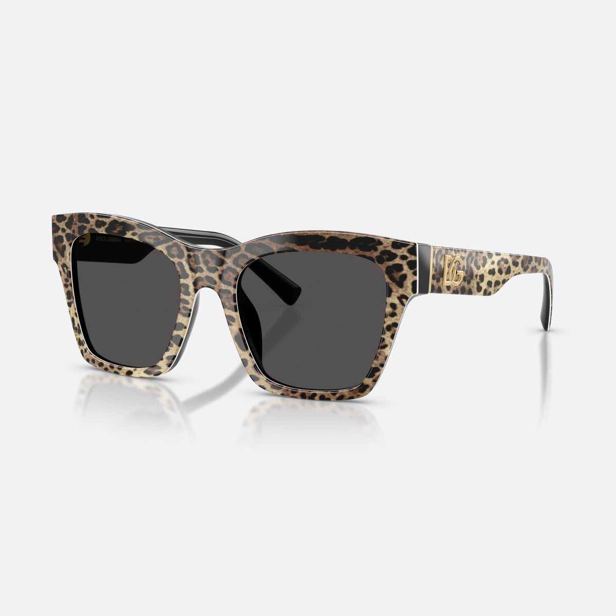 Dolce & Gabbana DG4512 316387 sunglasses, brown square frame for women, plain double bridge, brand logo plaque on temple
