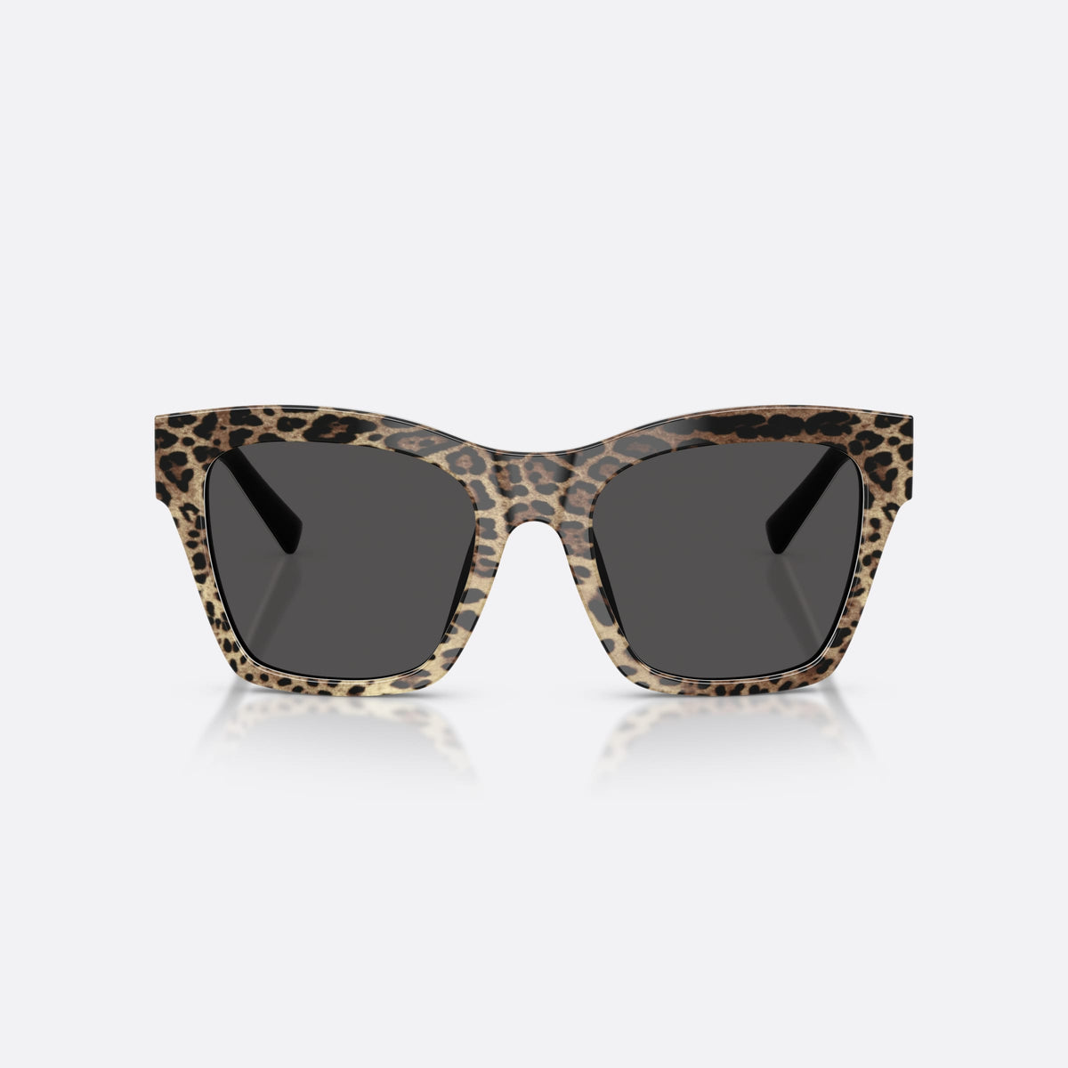 Dolce & Gabbana DG4512 316387 sunglasses, brown square frame for women, plain double bridge, brand logo plaque on temple, front view