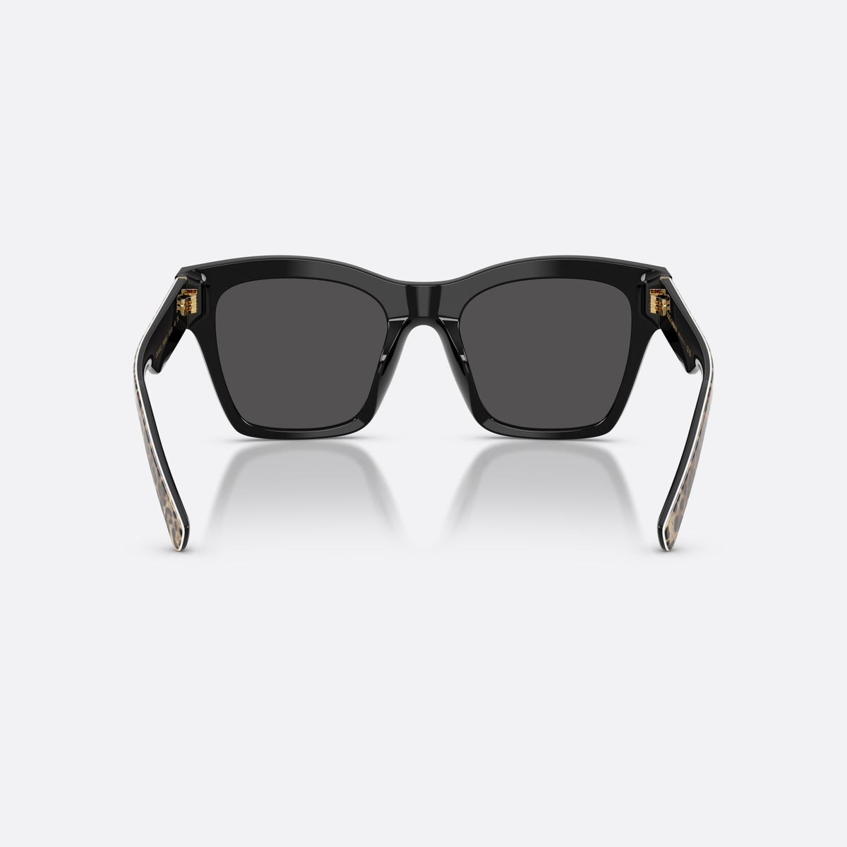 Dolce & Gabbana DG4512 316387 sunglasses, brown square frame for women, plain double bridge, brand logo plaque on temple, back view