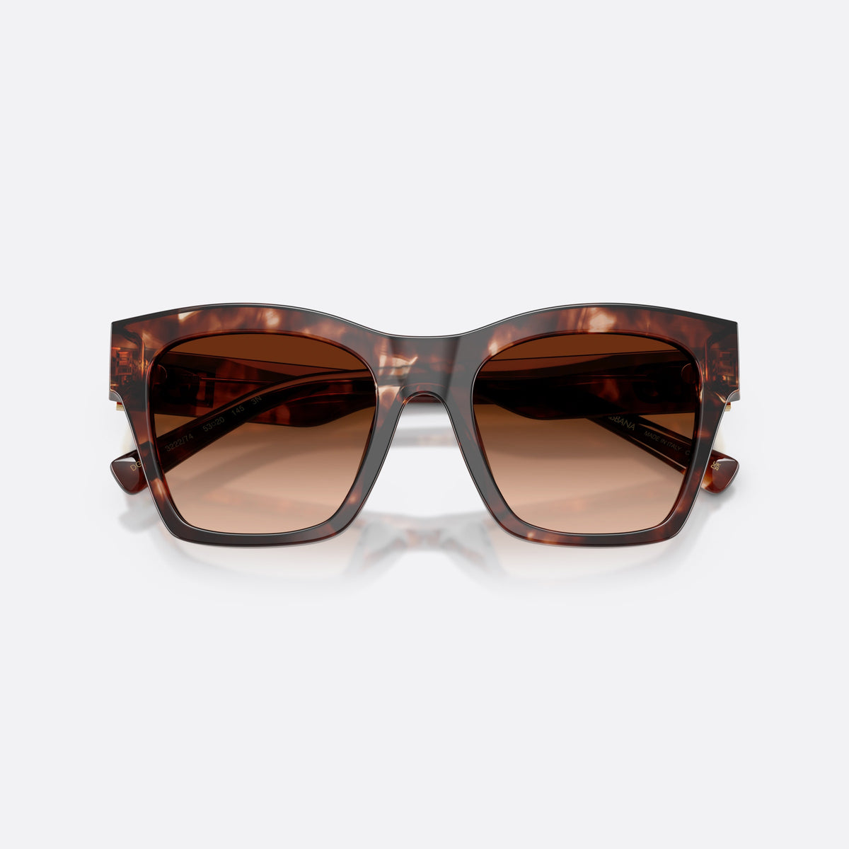 Dolce & Gabbana DG4512 322274 sunglasses, red square frame for women, plain double bridge, brand logo plaque on temple, folded