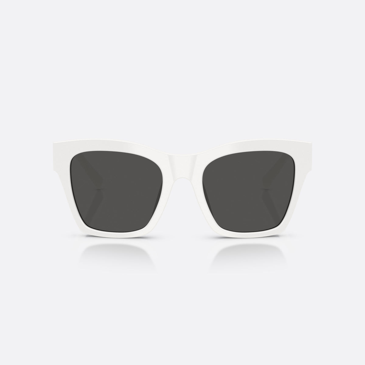 Dolce & Gabbana DG4512 331287 sunglasses, white square frame for women, plain bridge, integrated into frame, brand logo on temple, front view