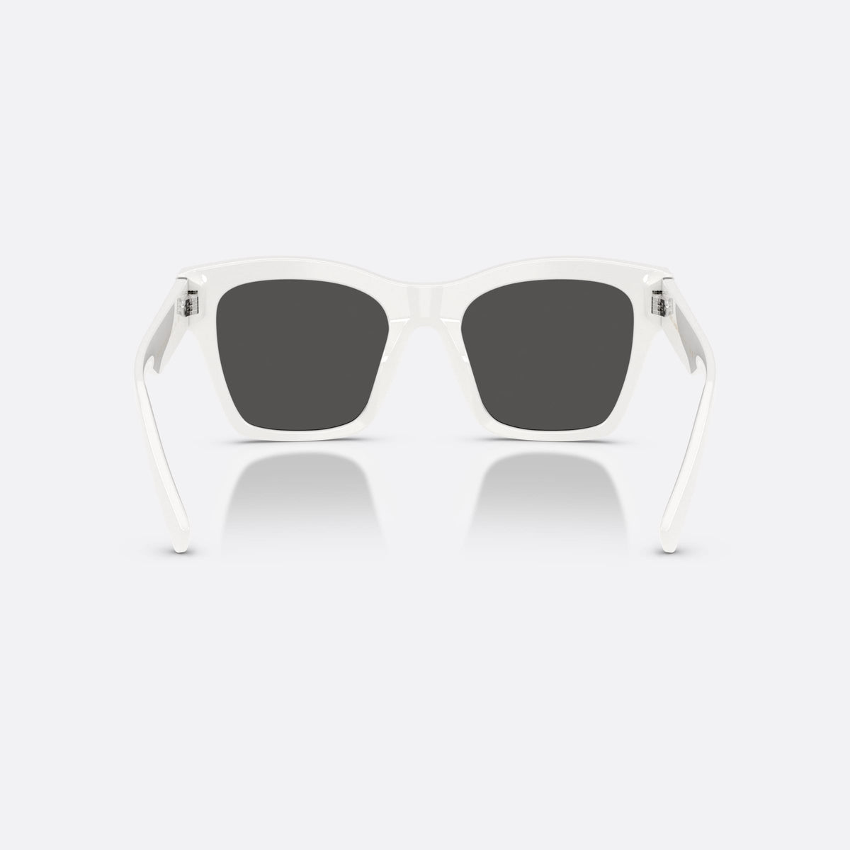 Dolce & Gabbana DG4512 331287 sunglasses, white square frame for women, plain bridge, integrated into frame, brand logo on temple, back view
