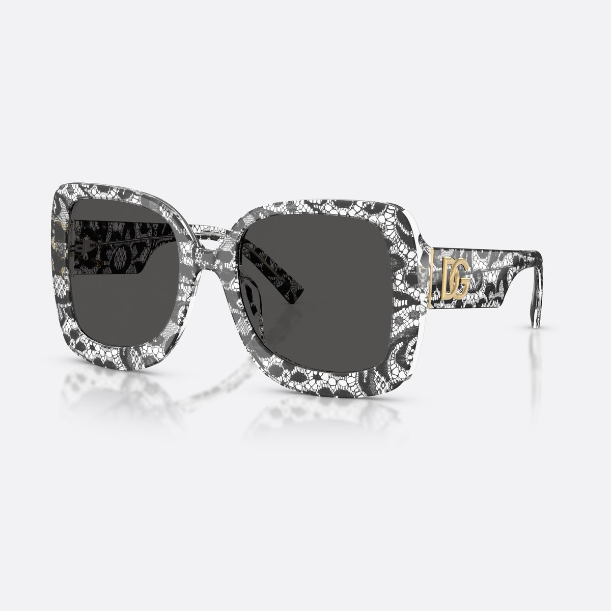 Dolce & Gabbana DG4513 328787 sunglasses, black square frame for women, plain bridge, brand logo on temple, full rim frame