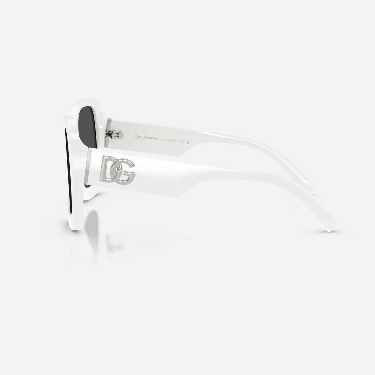 Ochelari de soare Dolce & Gabbana DG4513 331287, patrati alb, pentru femei, punte simplă, integrată în ramă, ramă completă, groasă, vedere laterală