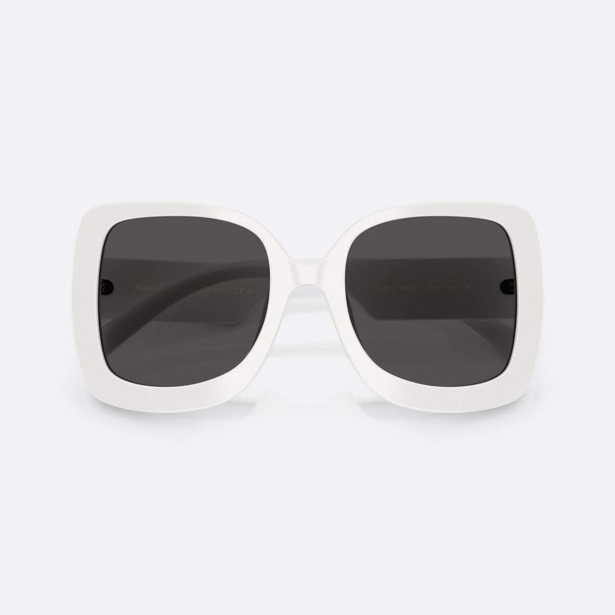 Ochelari de soare Dolce & Gabbana DG4513 331287, patrati alb, pentru femei, punte simplă, integrată în ramă, ramă completă, groasă, cu brațele pliate