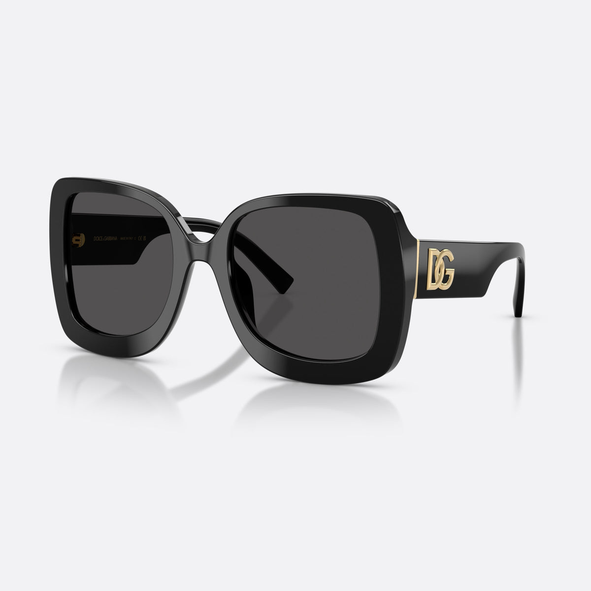 Ochelari de soare Dolce & Gabbana DG4513 501/87, patrati negru, pentru femei, punte integrată simplă, placă cu logoul brandului pe braț