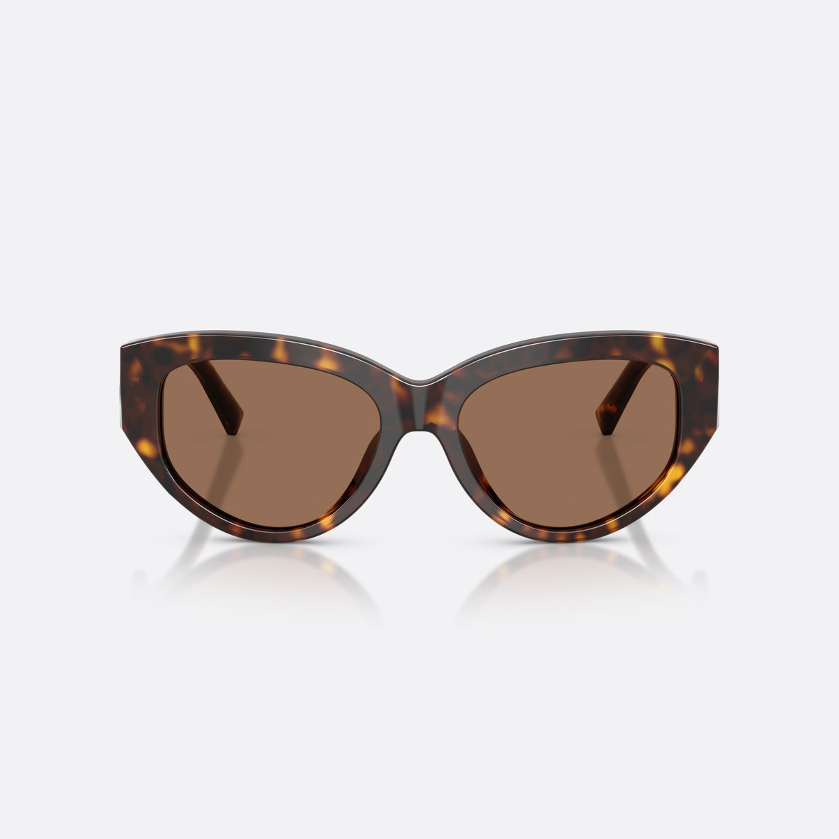 Dolce & Gabbana DG4514 502/73 sunglasses, havana cat eye frame for women, plain bridge, brand logo plaque on temple, front view