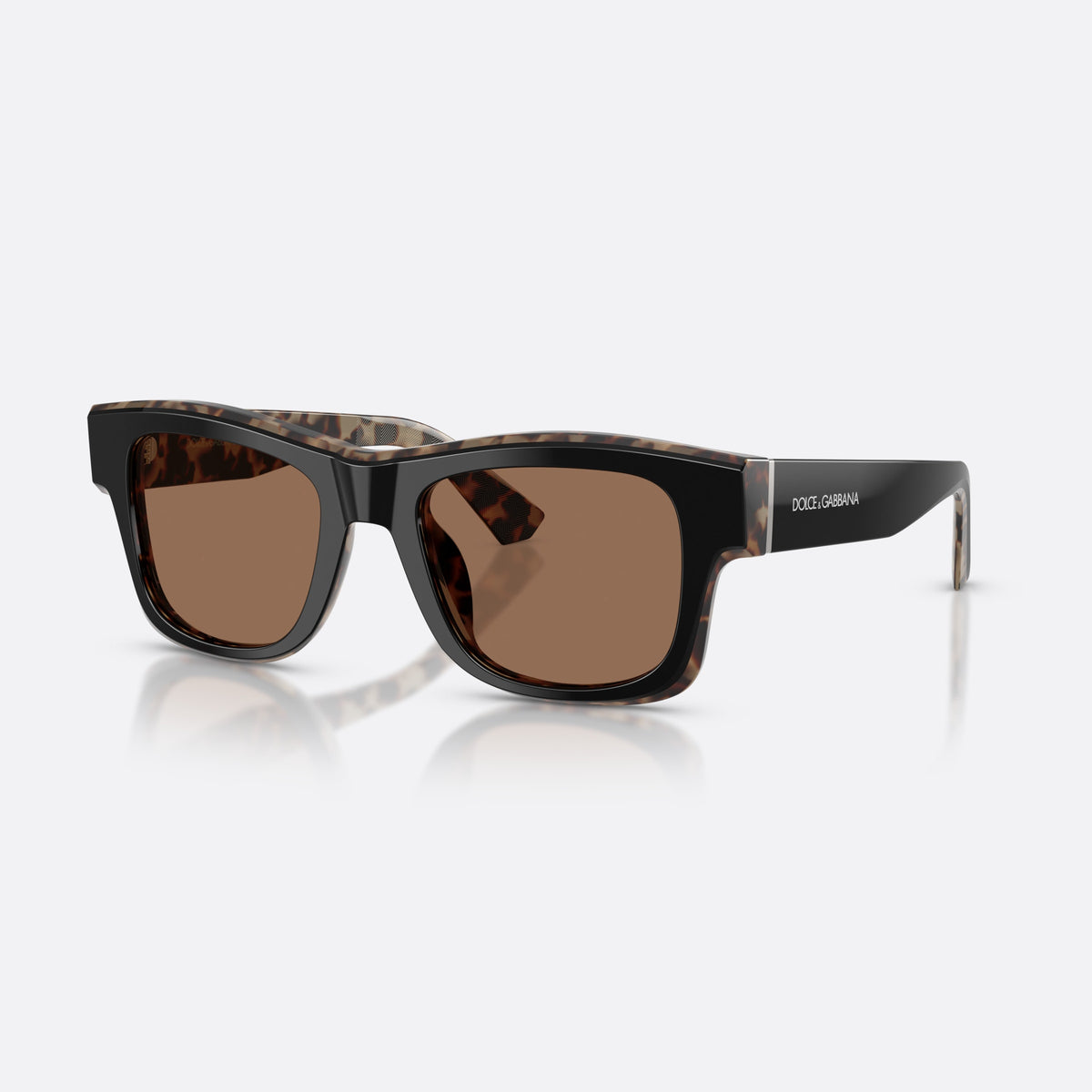 Dolce & Gabbana DG4515 341773 sunglasses, black square frame for men, plain bridge, brand lettering on temple, full-rim frame