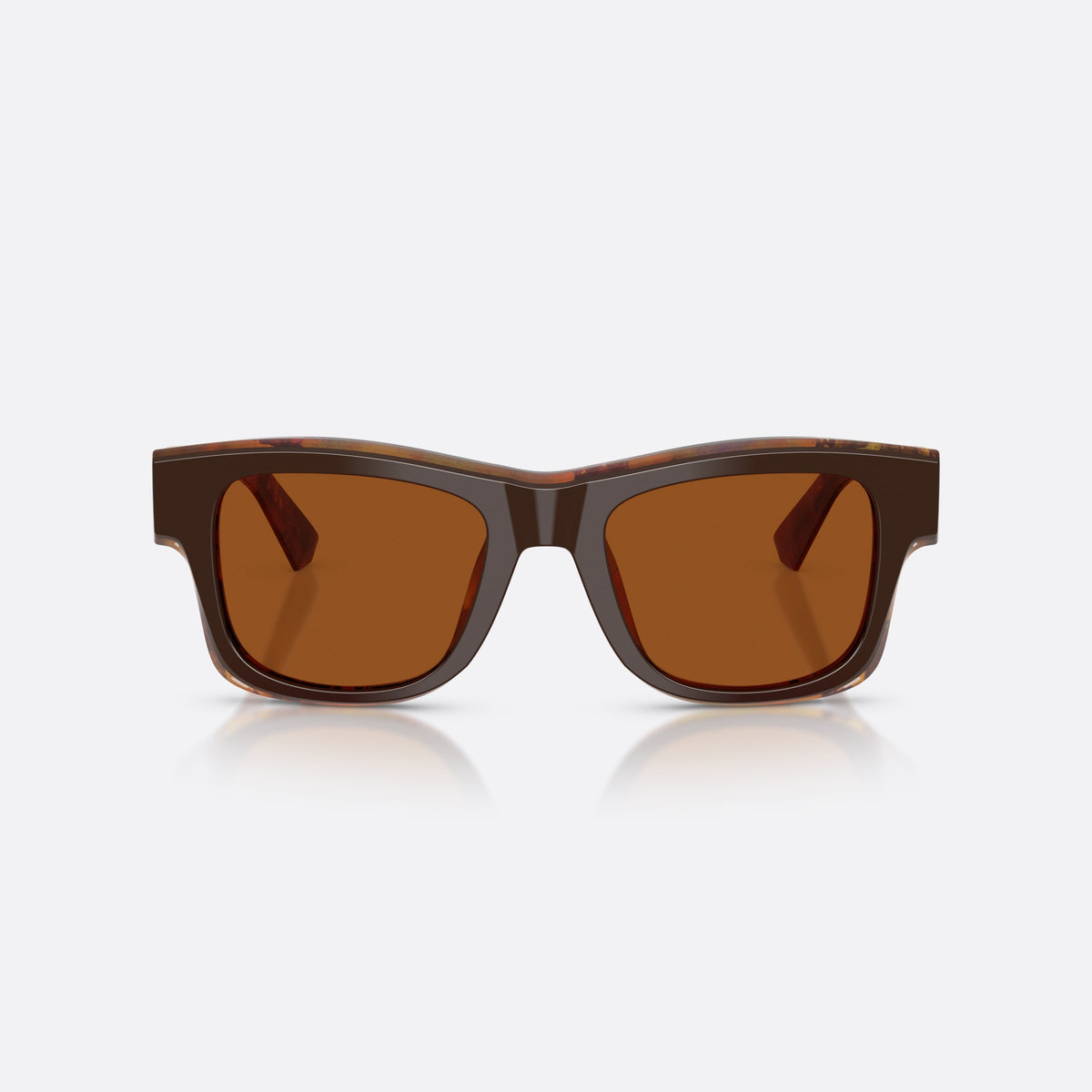 Dolce & Gabbana DG4515 345673 sunglasses, brown square frame for men, plain bridge, brand logo on temple, wide flat temples, front view