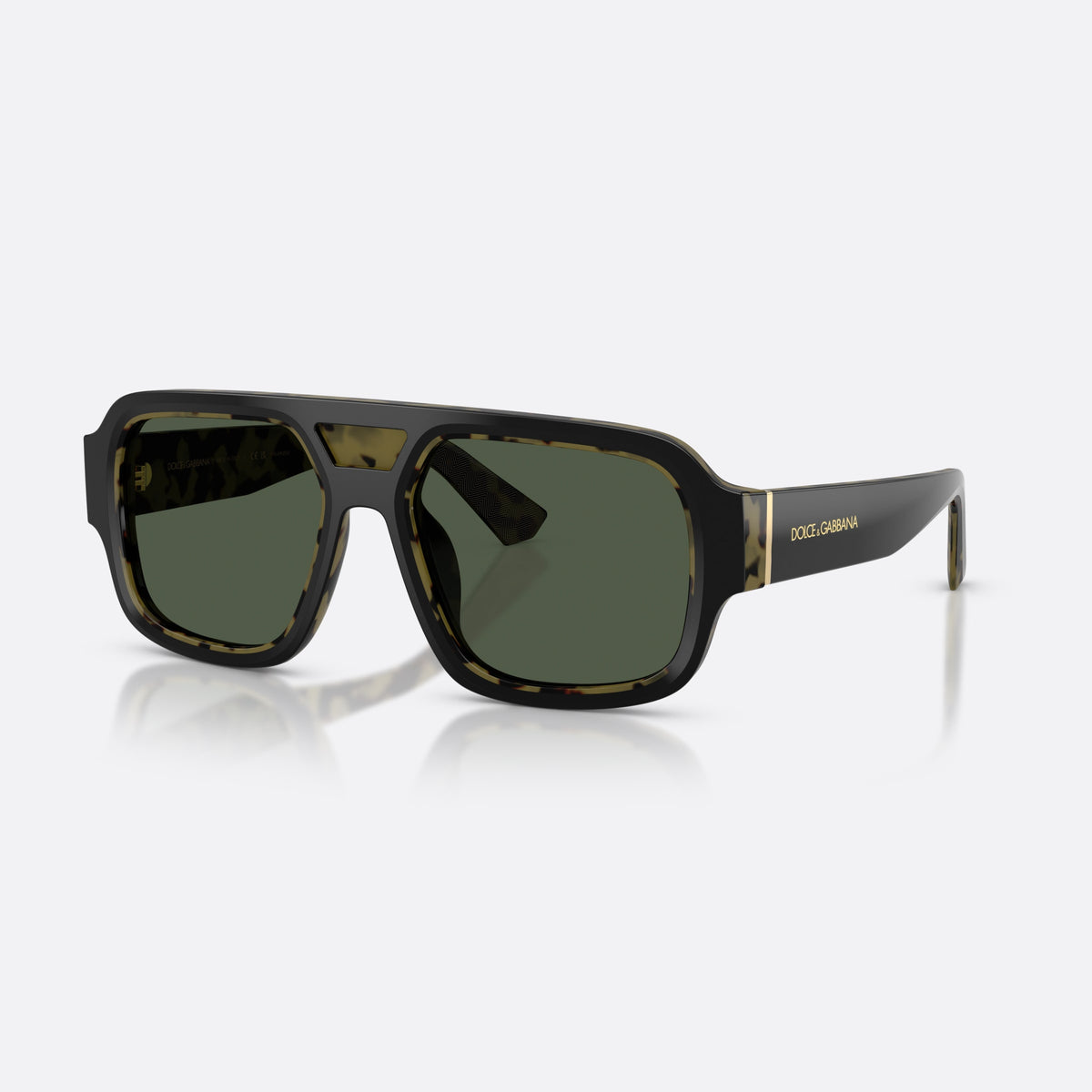 Ochelari de soare Dolce & Gabbana DG4516 34049A, patrati negru, pentru bărbați, punte dublă cu bară superioară, litere ale brandului pe braț