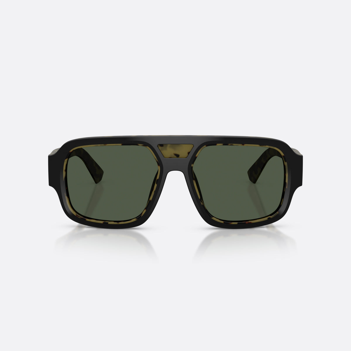 Ochelari de soare Dolce & Gabbana DG4516 34049A, patrati negru, pentru bărbați, punte dublă cu bară superioară, litere ale brandului pe braț, vedere din față