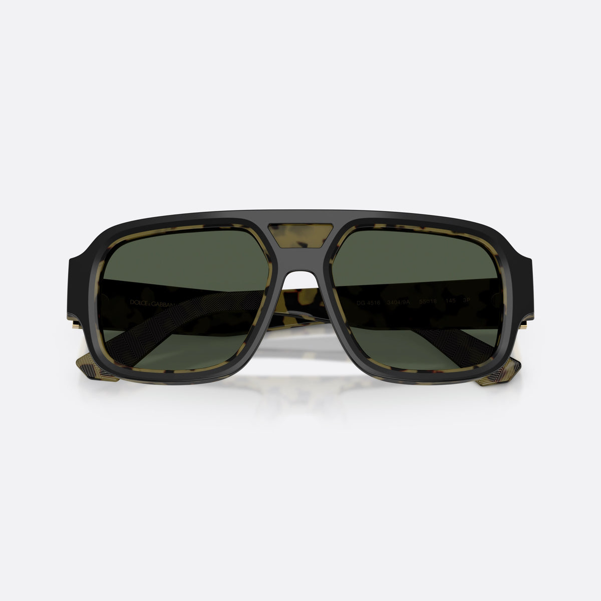 Ochelari de soare Dolce & Gabbana DG4516 34049A, patrati negru, pentru bărbați, punte dublă cu bară superioară, litere ale brandului pe braț, cu brațele pliate