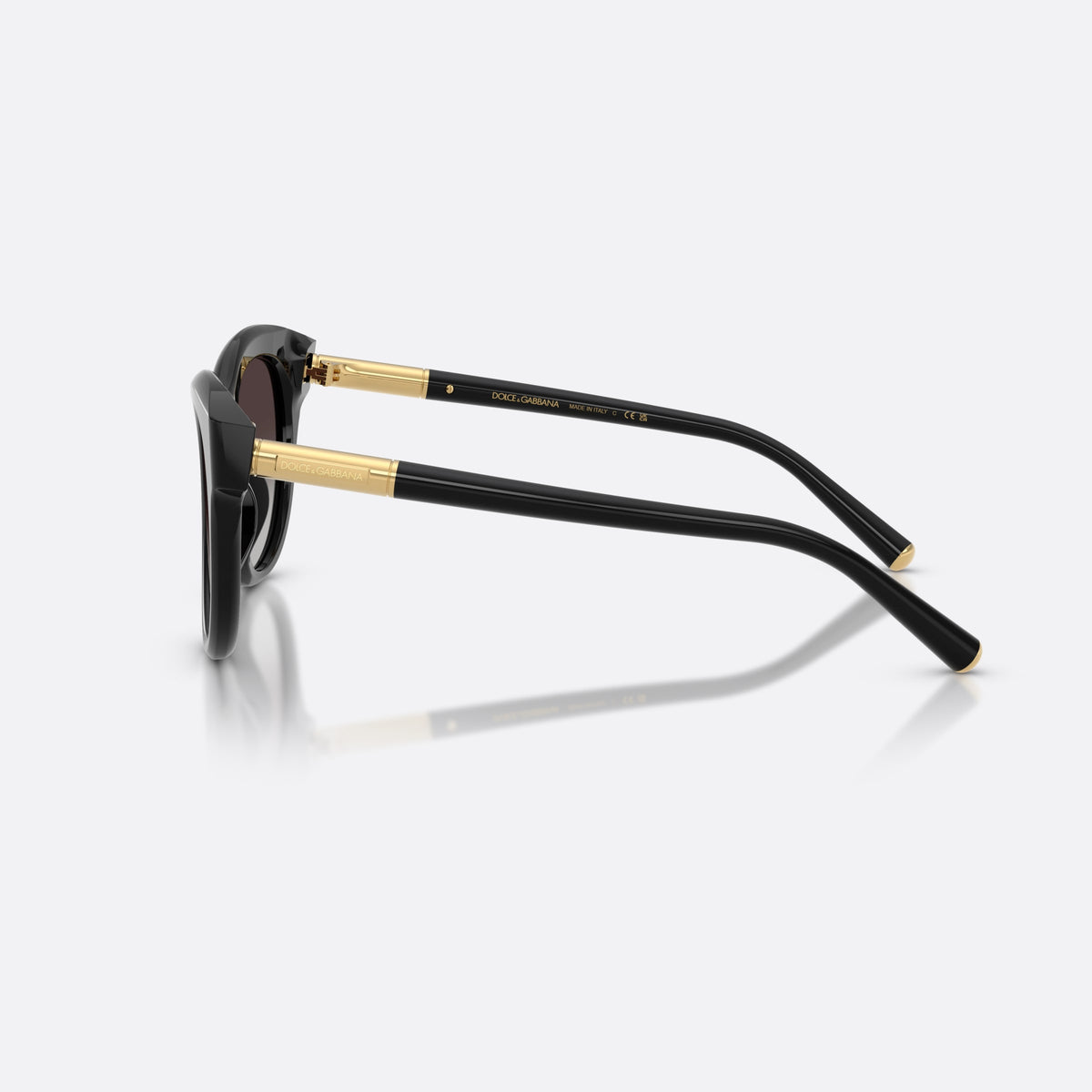 Dolce & Gabbana DG4518 501/8G sunglasses, black phantos frame for women, plain bridge with slim top, side view