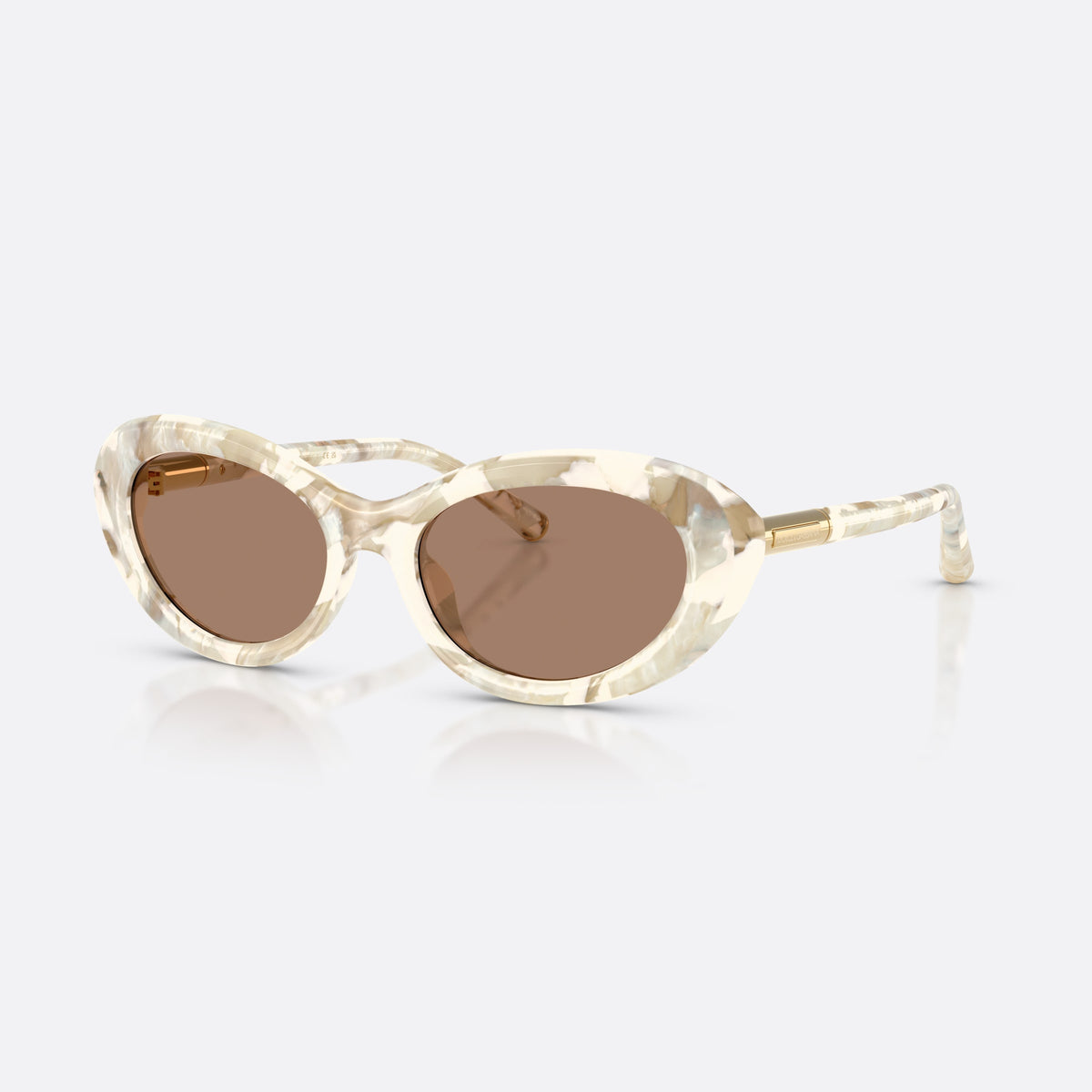 Dolce & Gabbana DG4519 346173 sunglasses, white oval frame for women, plain bridge, slim tapered temples, full-rim frame