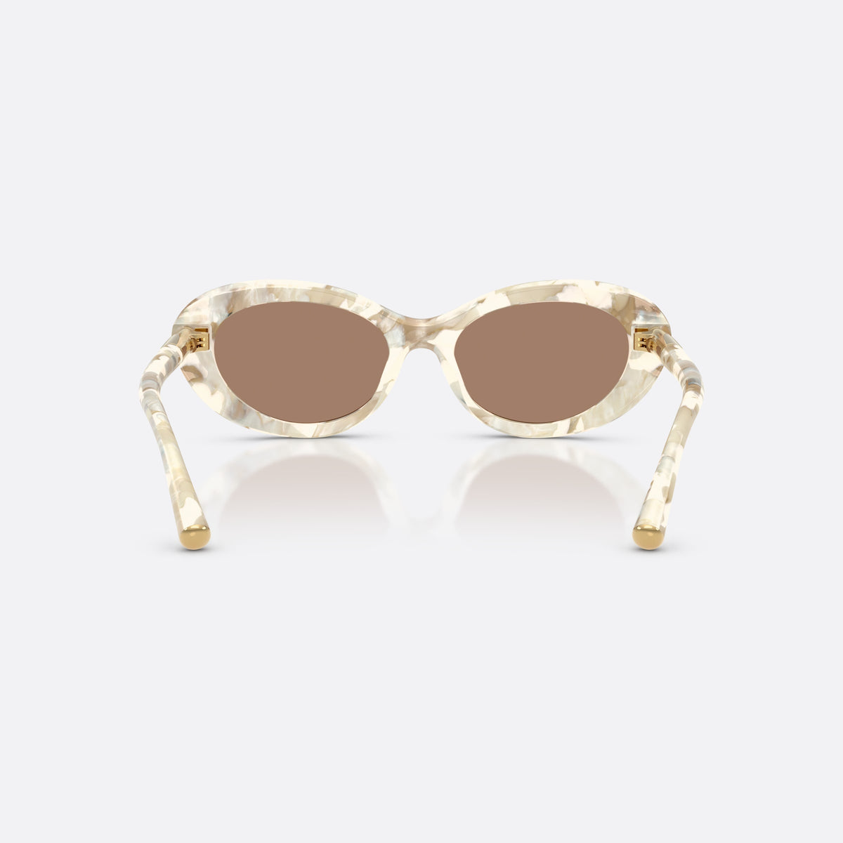 Dolce & Gabbana DG4519 346173 sunglasses, white oval frame for women, plain bridge, slim tapered temples, full-rim frame, back view