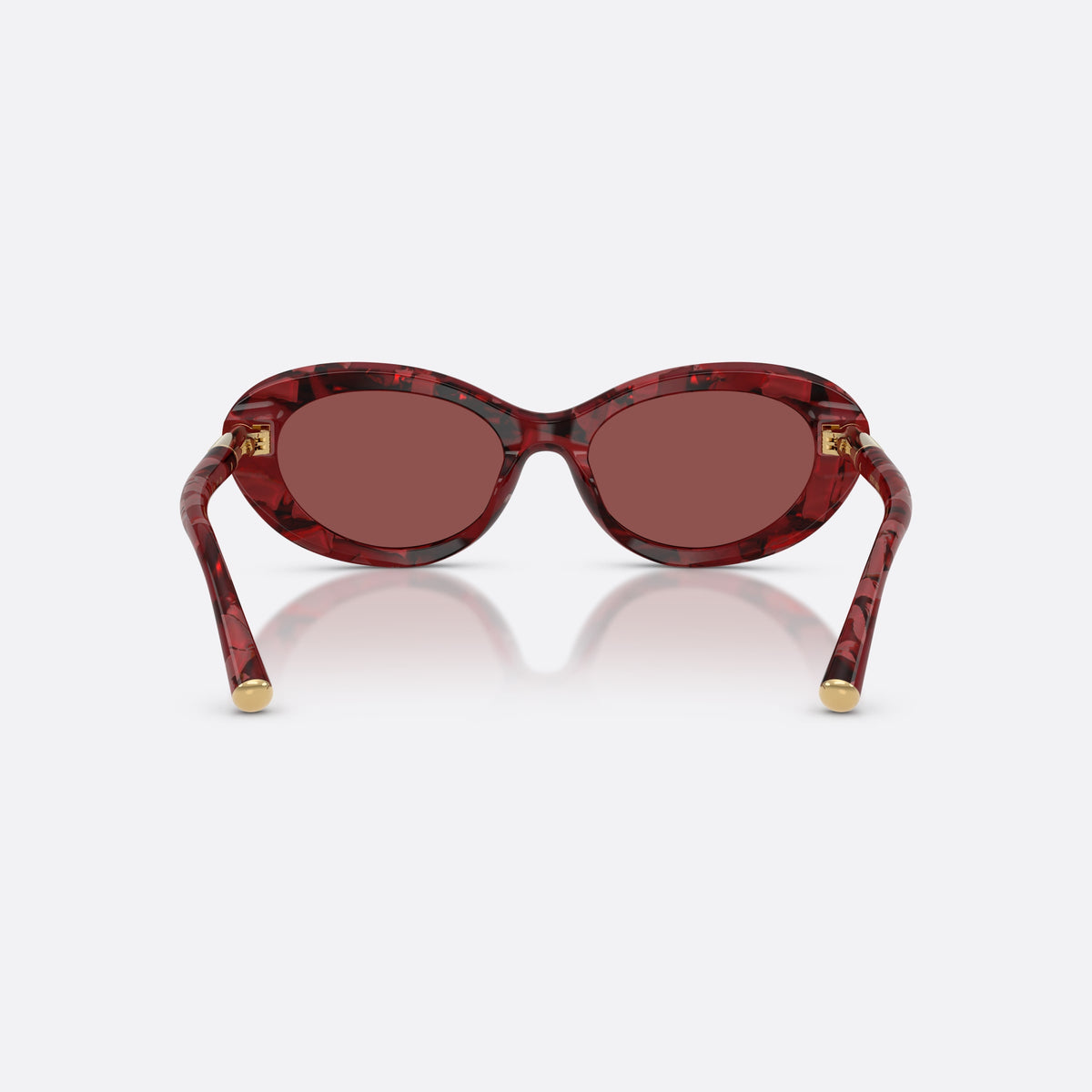 Ochelari de soare Dolce & Gabbana DG4519 346375, ovali roșu, pentru femei, punte simplă integrată, fără logo vizibil al brandului, vedere din spate