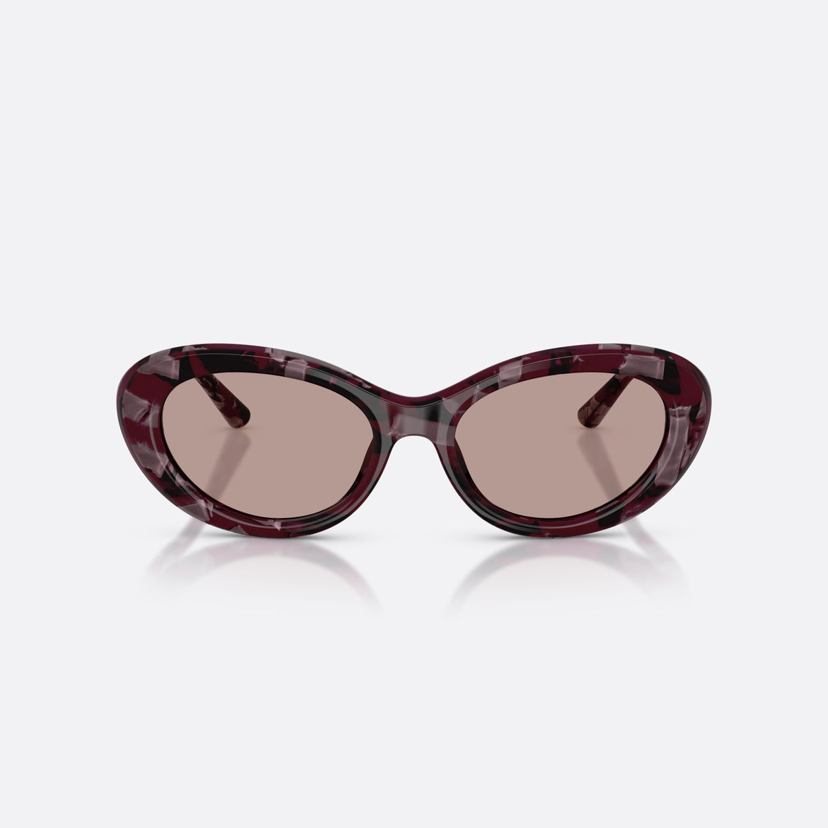 Dolce & Gabbana DG4519 34647N sunglasses, violet oval frame for women, plain bridge, brand lettering on temple, gold-tone hinges, front view