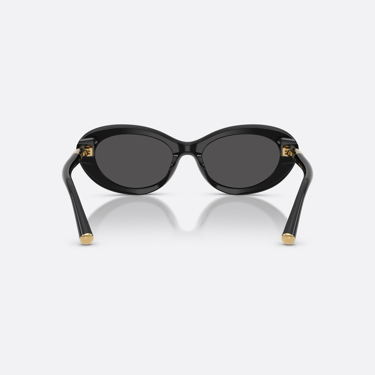 Dolce & Gabbana DG4519 501/87 sunglasses, black oval frame for women, plain bridge, brand logo plaque on temple, back view