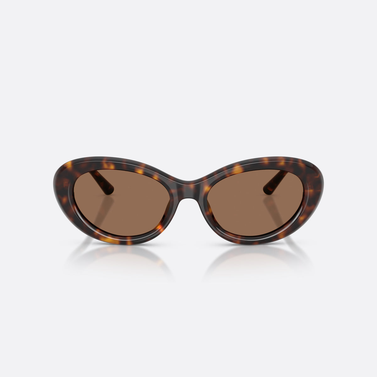 Dolce & Gabbana DG4519 502/73 sunglasses, havana oval frame for women, plain bridge, brand lettering on temple, full rim frame, front view