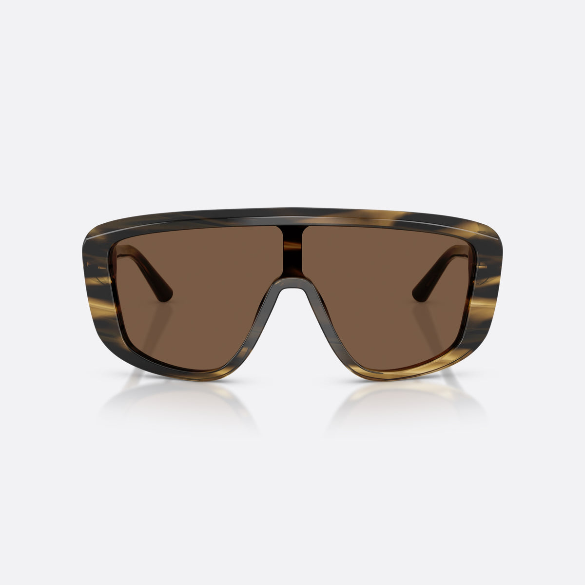 Dolce & Gabbana DG4520 306373 sunglasses, havana rectangle frame for men, integrated single bridge, brand lettering on temples, front view