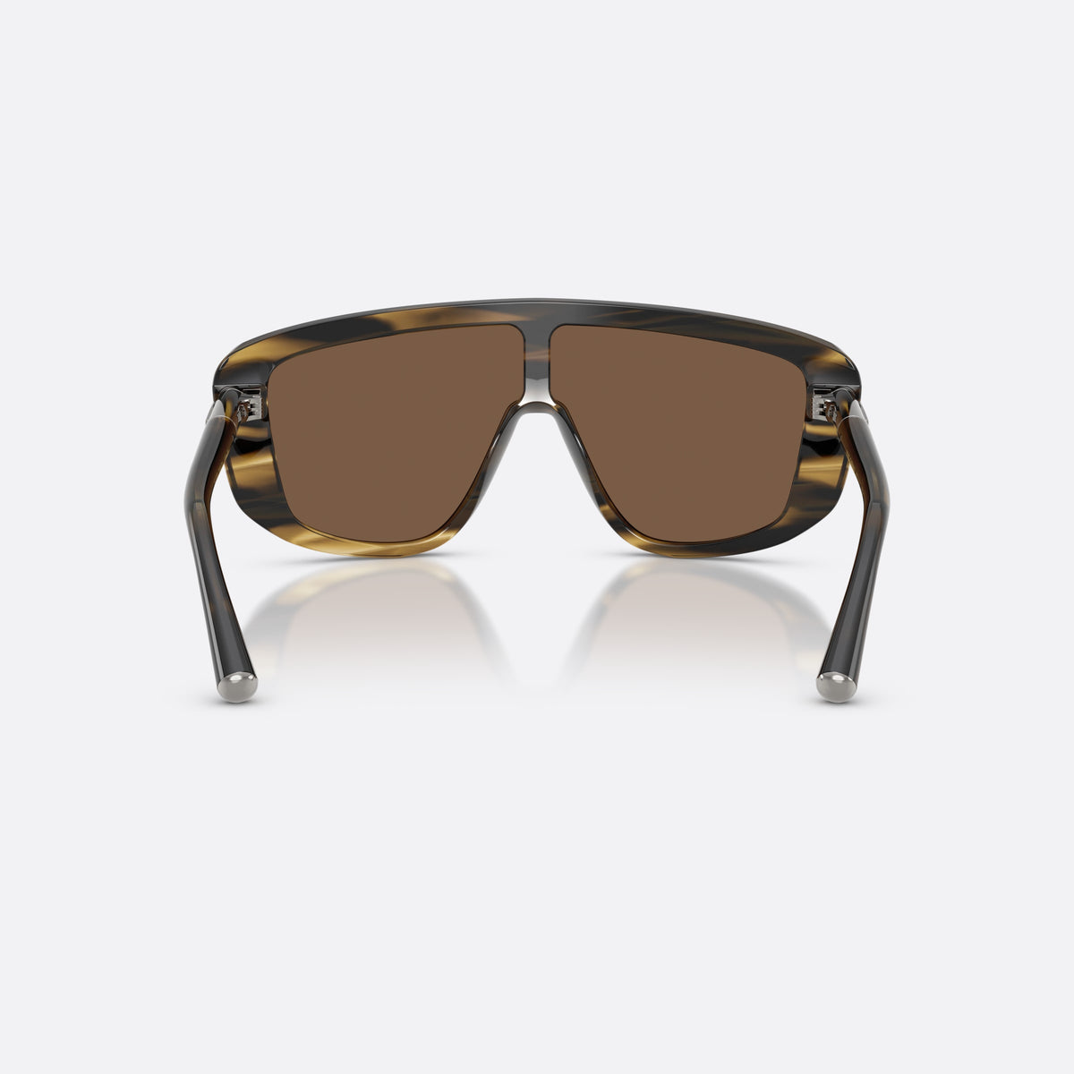 Dolce & Gabbana DG4520 306373 sunglasses, havana rectangle frame for men, integrated single bridge, brand lettering on temples, back view