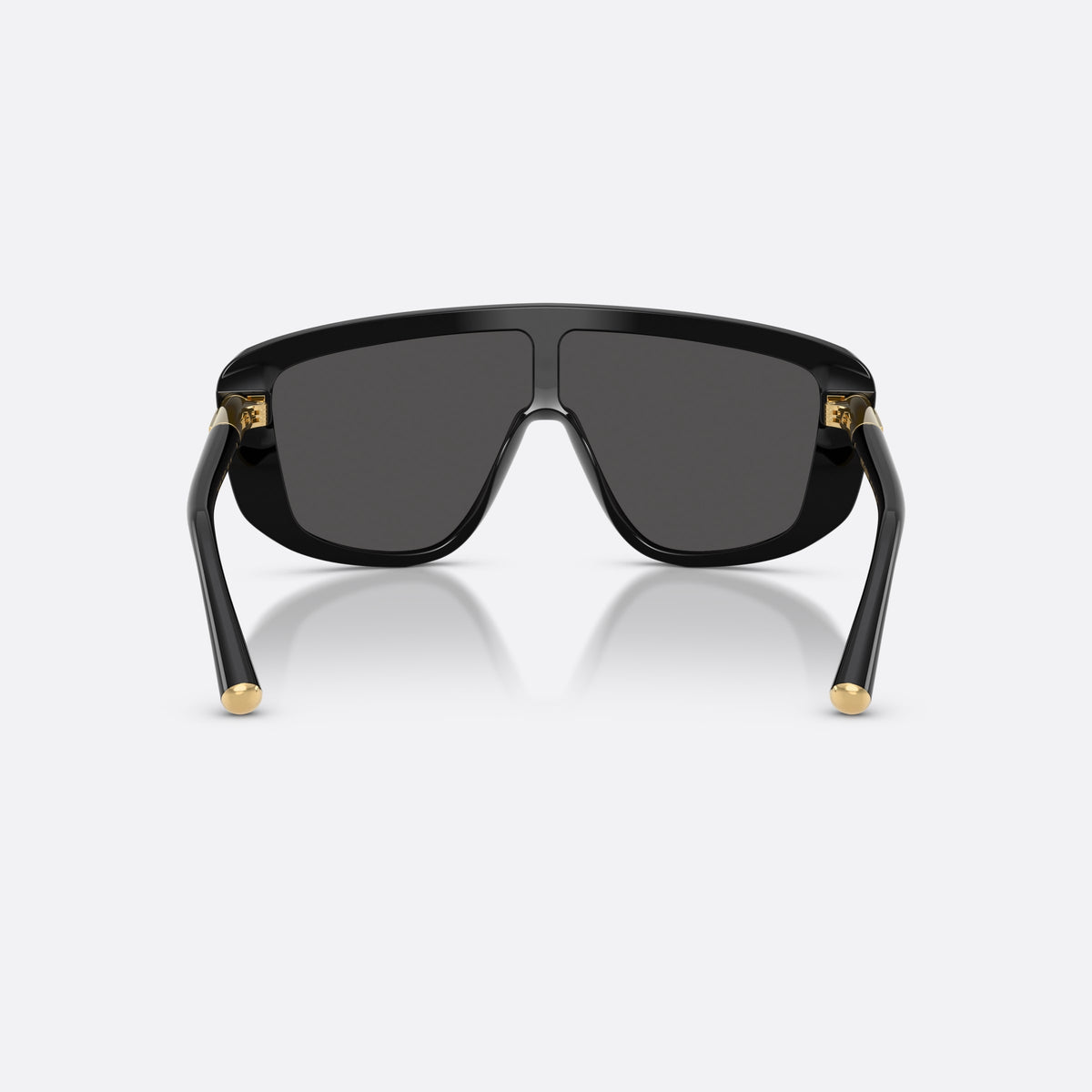 Dolce & Gabbana DG4520 501/87 sunglasses, black rectangle frame for men, integrated single bridge, brand lettering on temples, back view