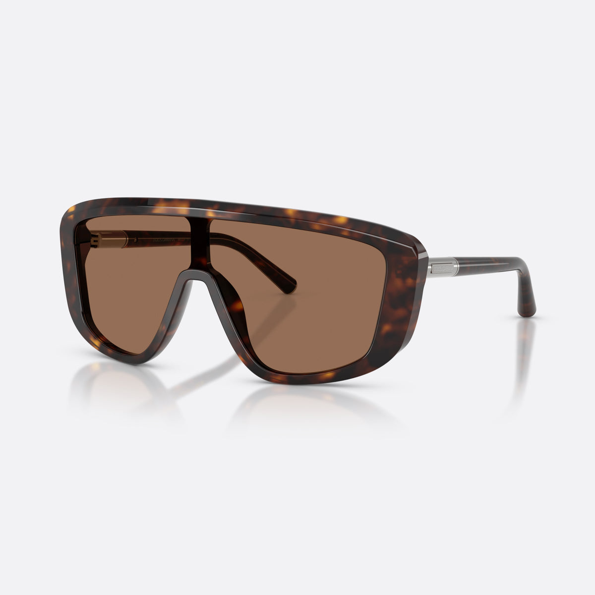 Dolce & Gabbana DG4520 502/73 sunglasses, havana rectangle frame for men, brand lettering on temples, slim straight temples