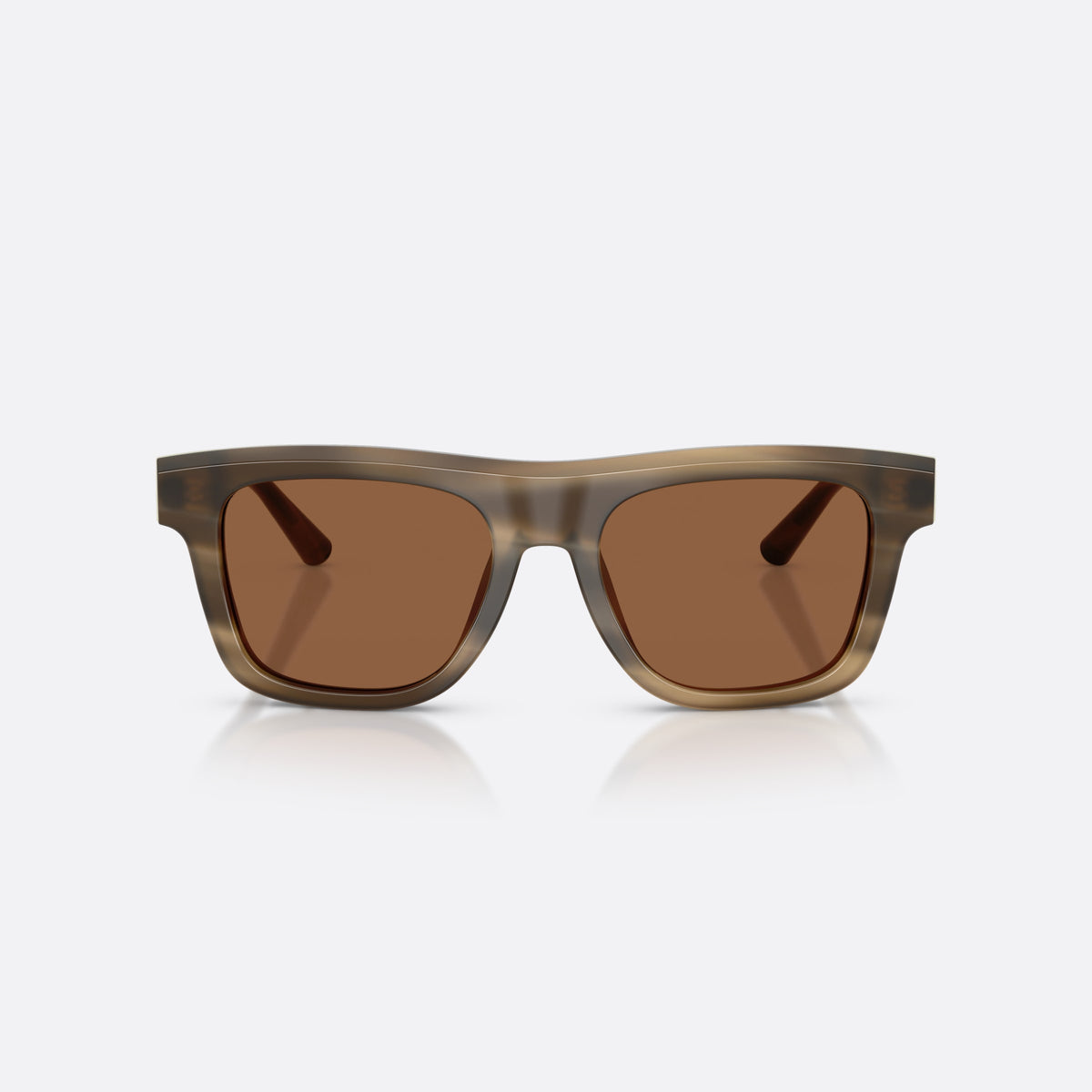 Dolce & Gabbana DG4521 3200OK sunglasses, brown square frame for men, plain bridge, brand lettering on temples, full-rim frame, front view