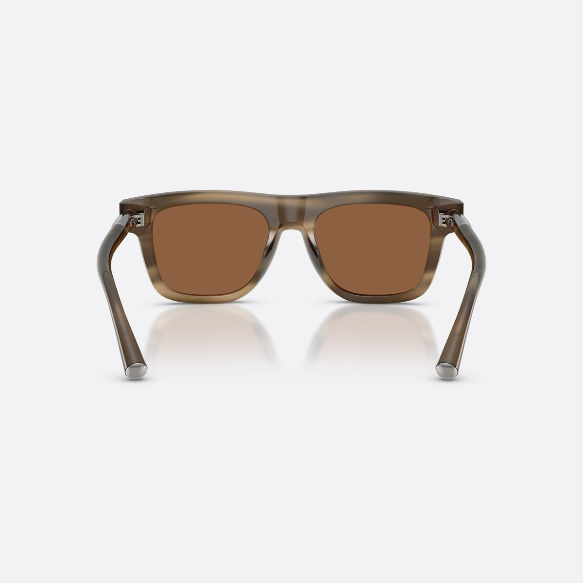 Dolce & Gabbana DG4521 3200OK sunglasses, brown square frame for men, plain bridge, brand lettering on temples, full-rim frame, back view