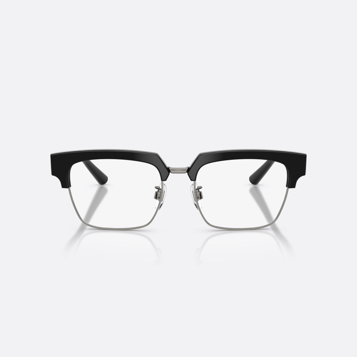 Dolce & Gabbana DG4522 501/M3 sunglasses, black square frame for men, metal double bridge with dark acetate top, front view