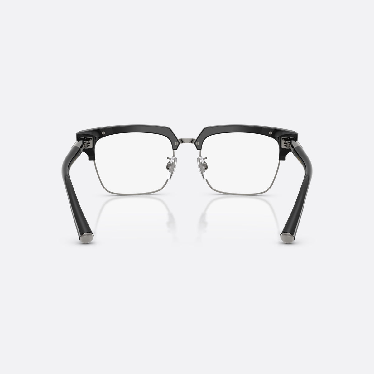 Dolce & Gabbana DG4522 501/M3 sunglasses, black square frame for men, metal double bridge with dark acetate top, back view