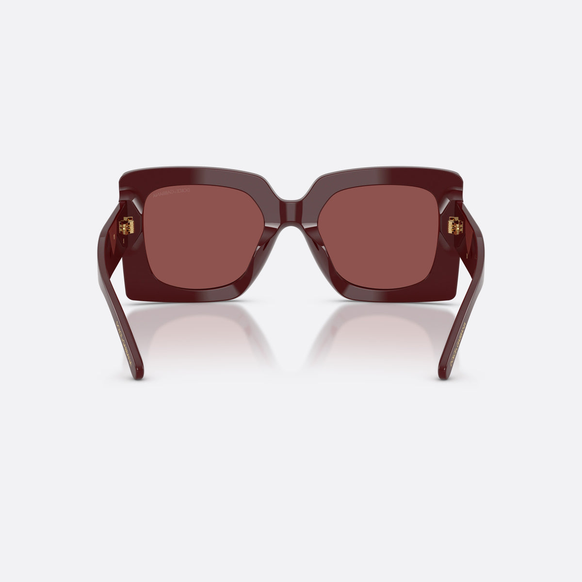 Dolce & Gabbana DG4525B 309175 sunglasses, red square frame for women, plain double bridge, brand lettering on the front rim, back view