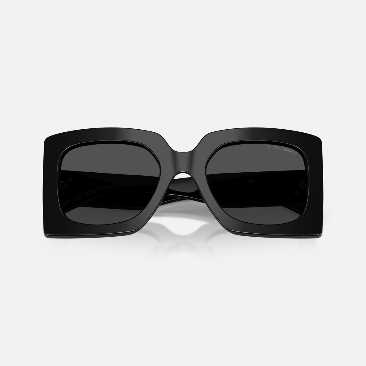 Dolce & Gabbana DG4525B 501/87 sunglasses, black square frame for women, plain bridge with wide center, full-rim frame, folded