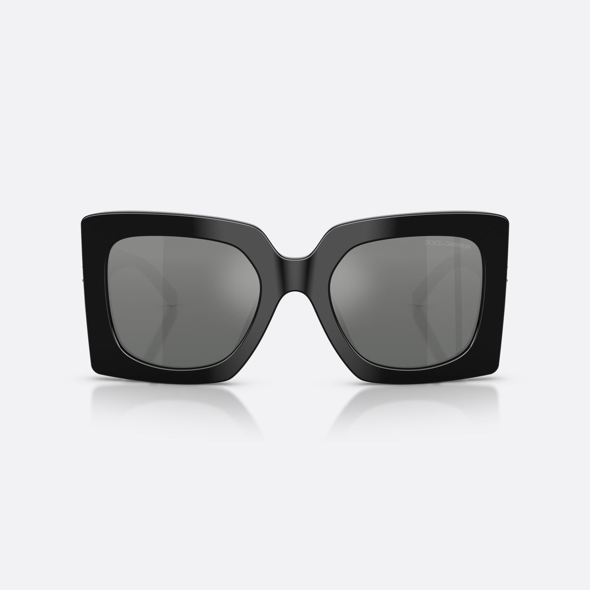 Ochelari de soare Dolce & Gabbana DG4525B 501/88, patrati negru, pentru femei, punte lată simplă, litere ale brandului pe rama superioară, vedere din față