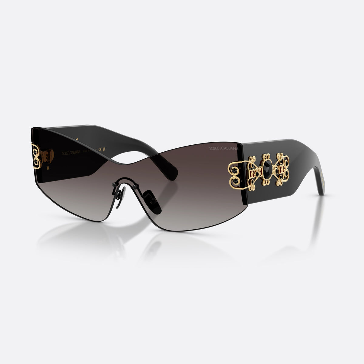 Dolce & Gabbana DG4526B 501/8G sunglasses, black cat eye frame for women, brand logo on temples, wide tapered temples
