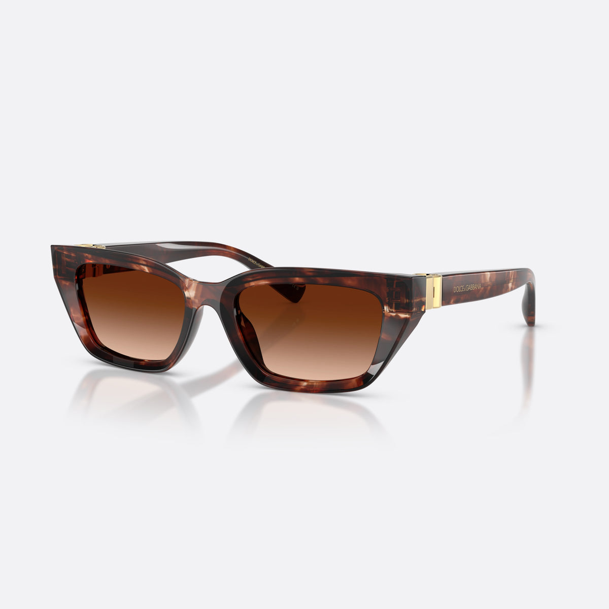 Dolce & Gabbana DG4532 322274 sunglasses, red cat eye frame for women, plain bridge, brand lettering on temples, full-rim frame