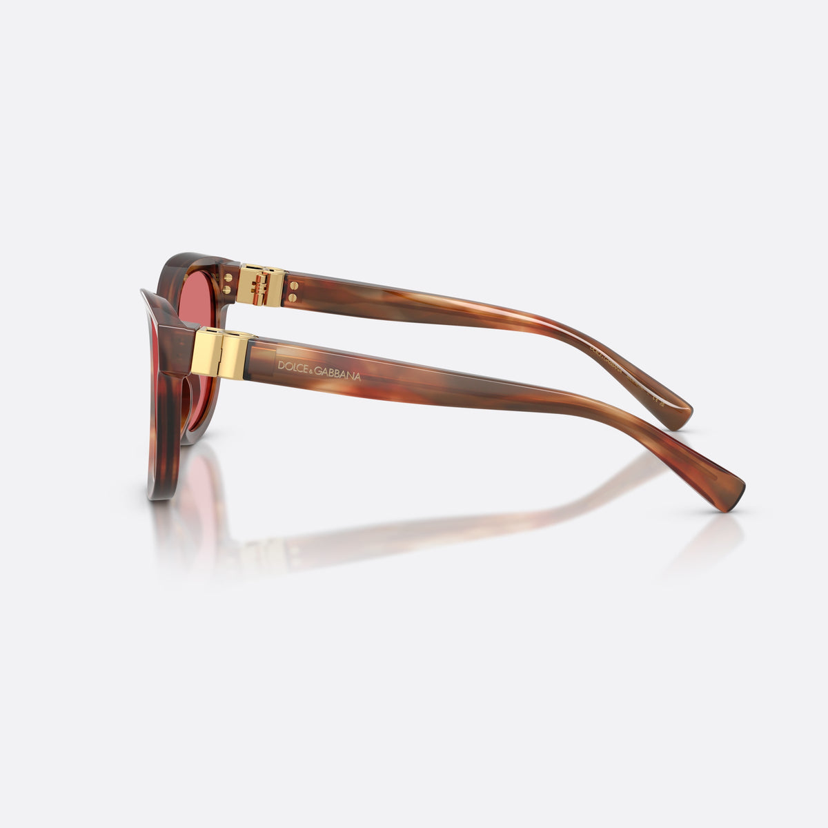 Ochelari de soare Dolce & Gabbana DG4533 322175, phantos havana, pentru femei, punte simplă, literele brandului pe brațe, ramă completă, vedere laterală