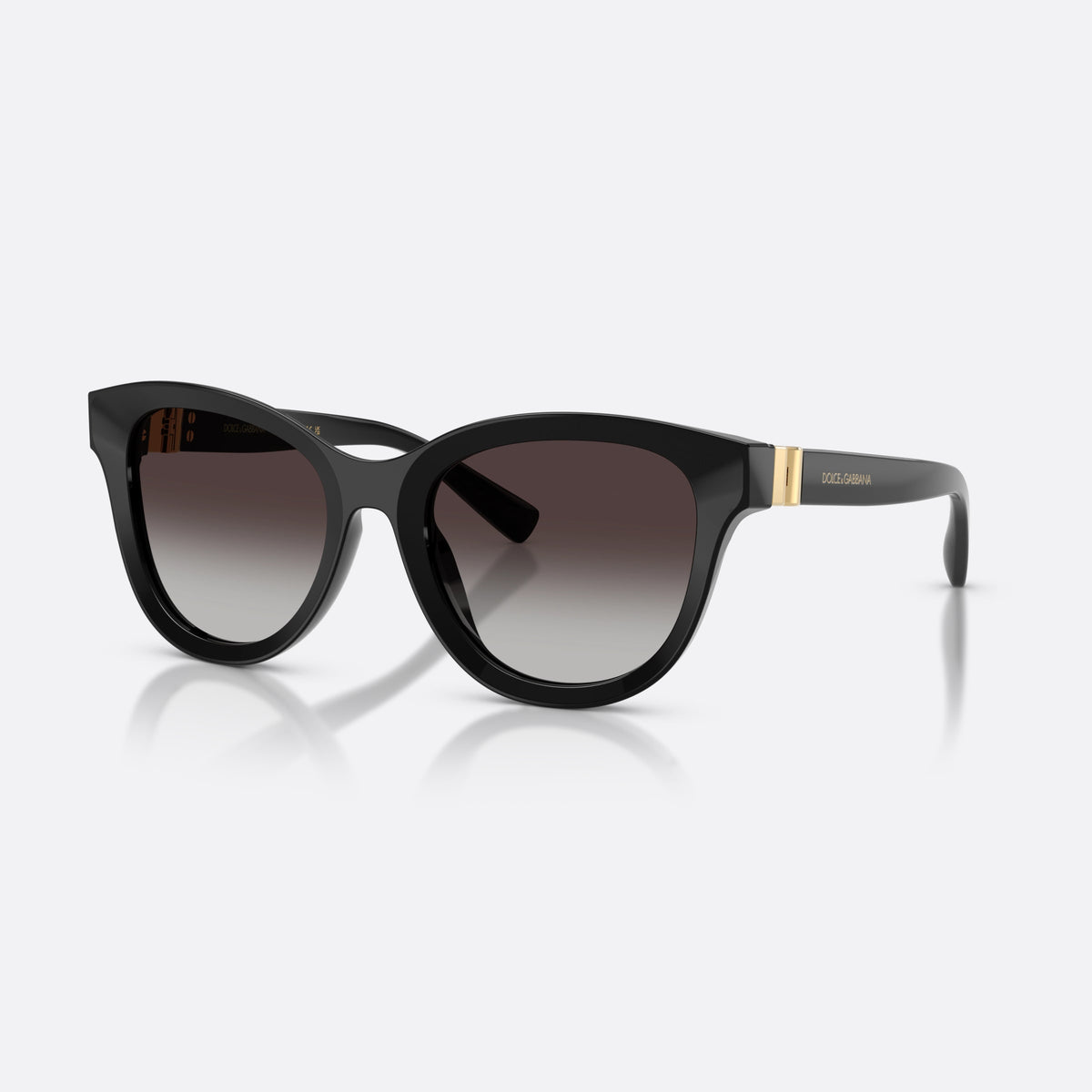 Dolce & Gabbana DG4533 501/8G sunglasses, black phantos frame for women, plain bridge, brand lettering on temples, full-rim frame