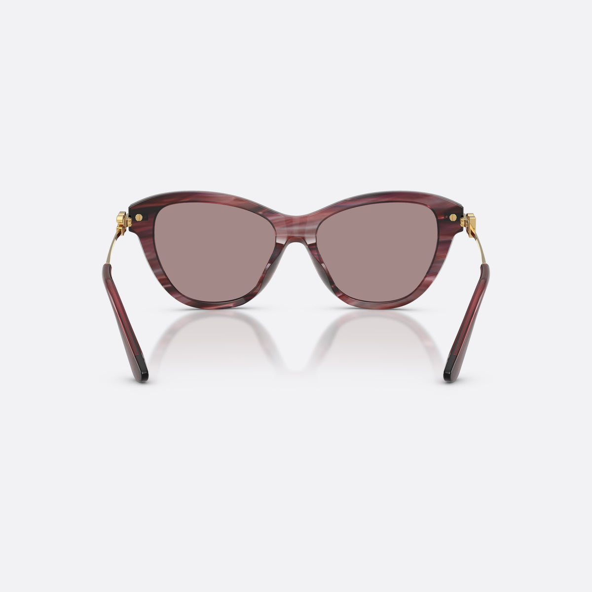 Ochelari de soare Dolce & Gabbana DG4534 3474LA, fluture violet, pentru femei, punte simplă integrată, literele brandului pe braț, vedere din spate