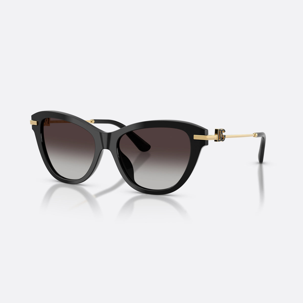 Ochelari de soare Dolce & Gabbana DG4534 501/8G, fluture negru, pentru femei, punte simplă, placă cu logoul brandului pe braț