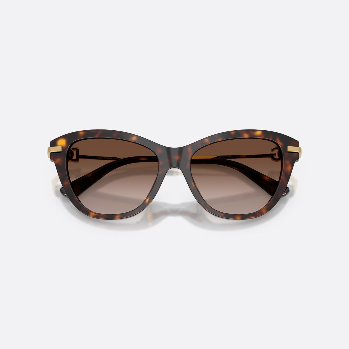 Dolce & Gabbana DG4534 502/13 sunglasses, havana butterfly frame for women, plain bridge, brand logo plaque on temple, folded