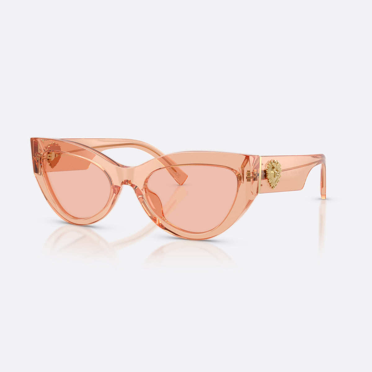 Dolce & Gabbana DG4536 322684 sunglasses, pink cat eye frame for women, integrated bridge with narrow arch, tapered temples