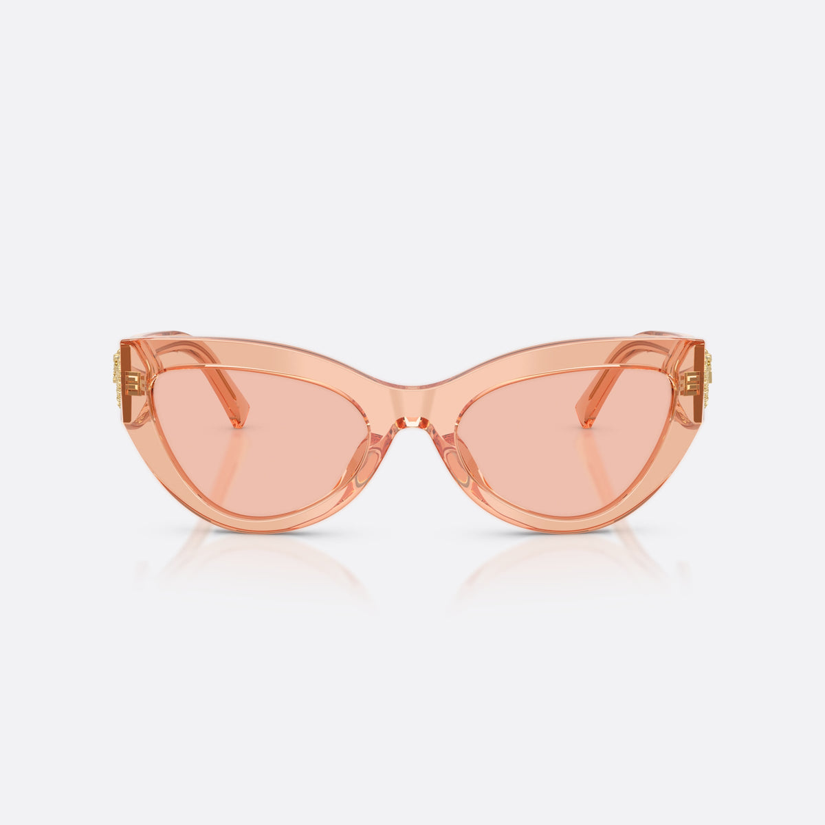 Dolce & Gabbana DG4536 322684 sunglasses, pink cat eye frame for women, integrated bridge with narrow arch, tapered temples, front view